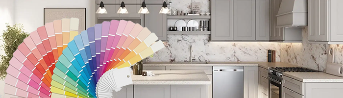 Custom color kitchen cabinets